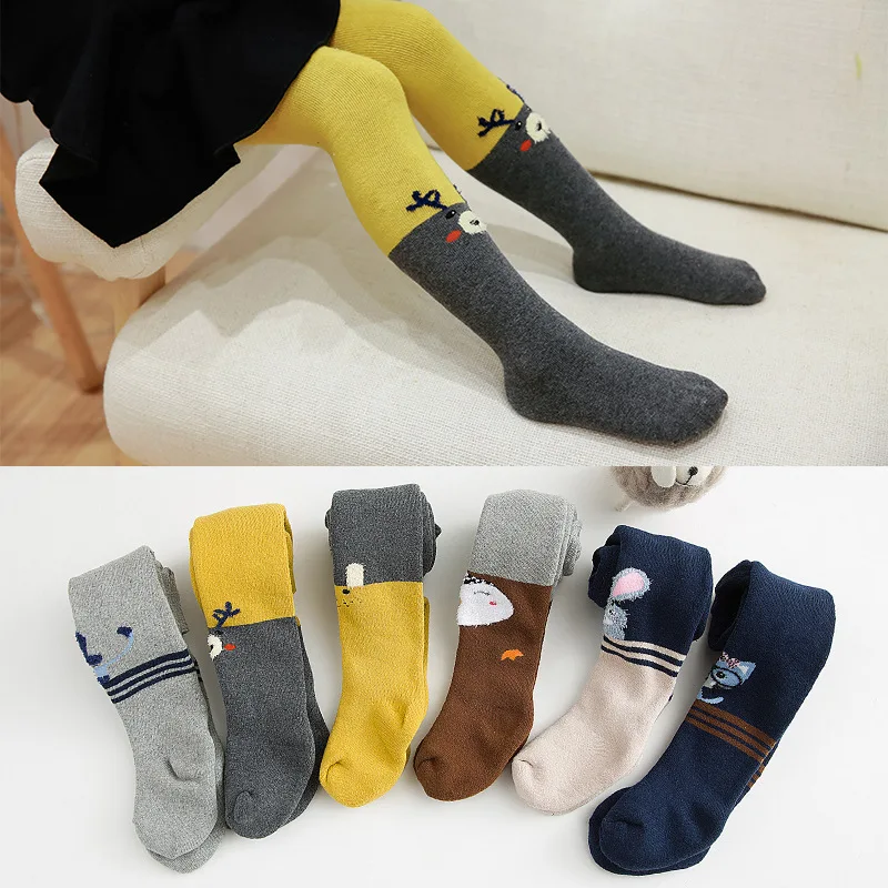 Плотные хлопковые леггинсы для девочек с рисунком животных Цветные малышей