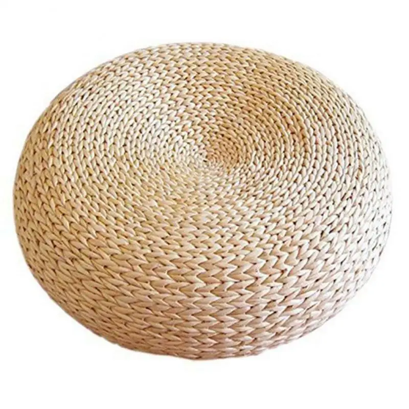 

1 Pcs Natural Straw Round Pouf Tatami Cushion Floor Cushions Meditation Yoga Round Mat Chair Cushion Japanese-style Cushion