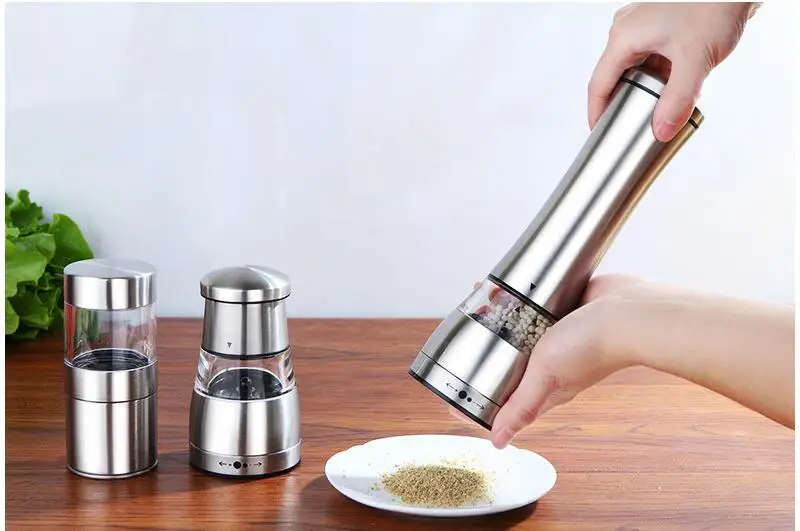RSCHEF прозрачная стеклянная мельница для перца, кухонные принадлежности, бутылки для приправ из нержавеющей стали с полками