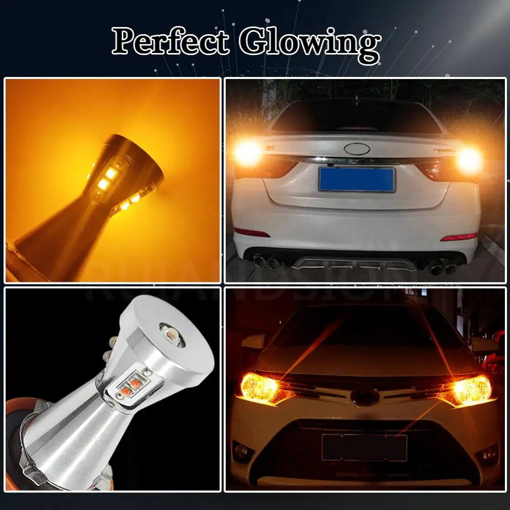 

RUIANDSION 2 Pcs C'REE 45W H8 H9 H11 Led bulb Car Fog Lights 3000K Auto Accessories Headlight Bulbs 12V-24V 960Lm Yellow Amber