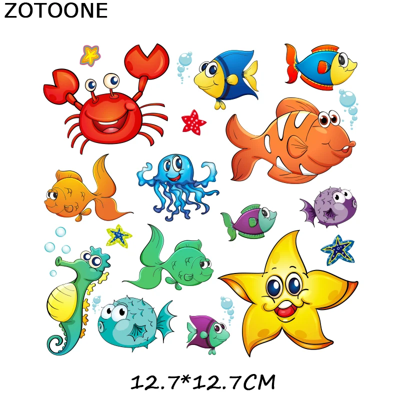 ZT1518 ZOTOONE, железные Мультяшные нашивки в виде животных для детской одежды, аксессуары для самостоятельной сборки, декоративные виниловые пластыри, подарочный набор для тела D - Цвет: ZT1518