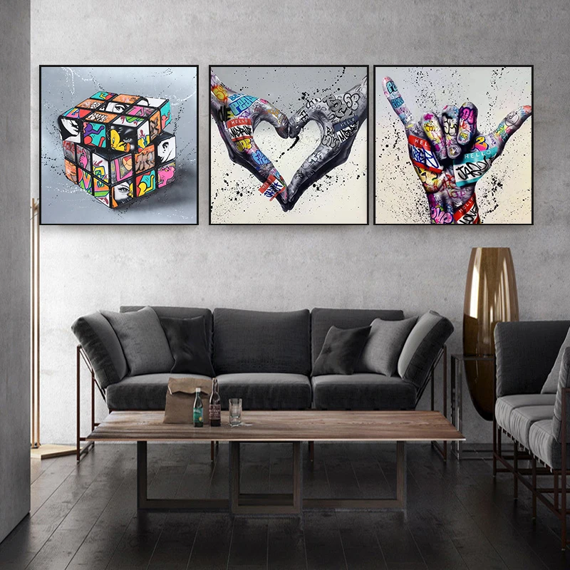 

Graffiti Art Gamepad Canvas Paintings Wall Art Posters and Print Abstract Game Handle for Boy's Room Decoration Pictures