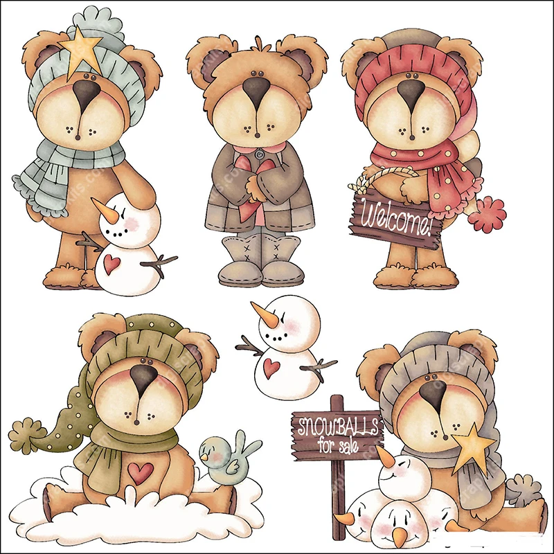 2019 Новое поступление снеговик и медведь Новый дизайн ремесло металлические