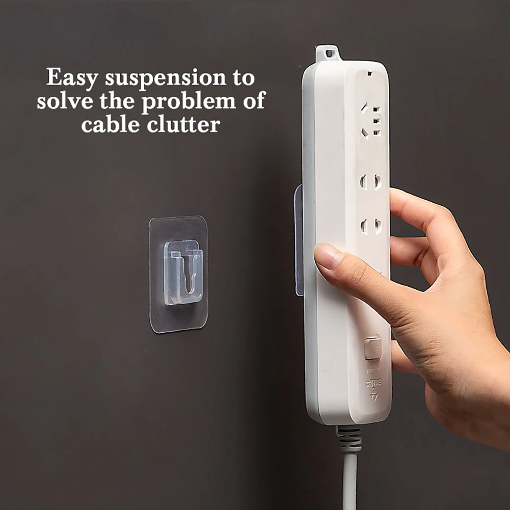 

5Pairs Double-Sided Adhesive Wall Hooks Hanger Transparent Strong Suction Cup Remote Control Wall Holder for Kitchen Living Room