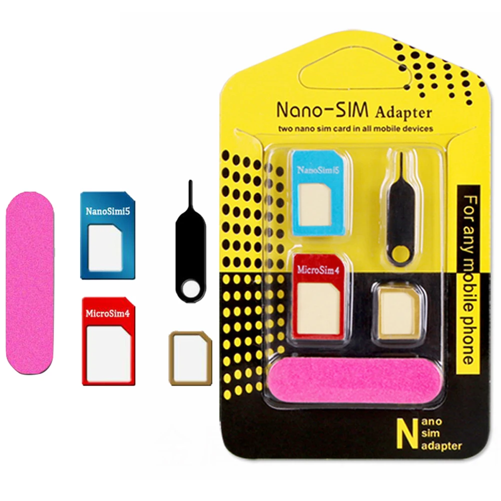 Преобразователь 5 в 1 NanoSIM карты Micro Standard для телефона адаптер SIM преобразование