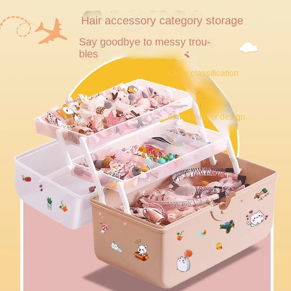Girl Hair Accessories Storage Box Children's Baby Hairpin Rubber Band Head Jewelry Rope Organizer Case | Дом и сад