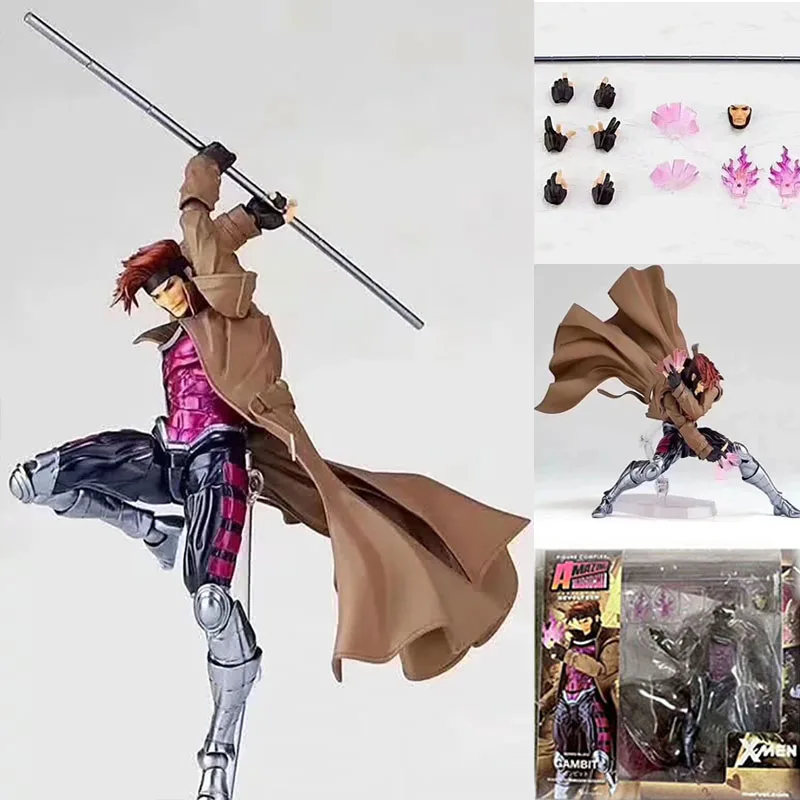 20cm Yamaguchi Revoltech GAMBIT X-MEN NO.012 Figurines PVC Action Figure Collectible Toys Gifts | Figures