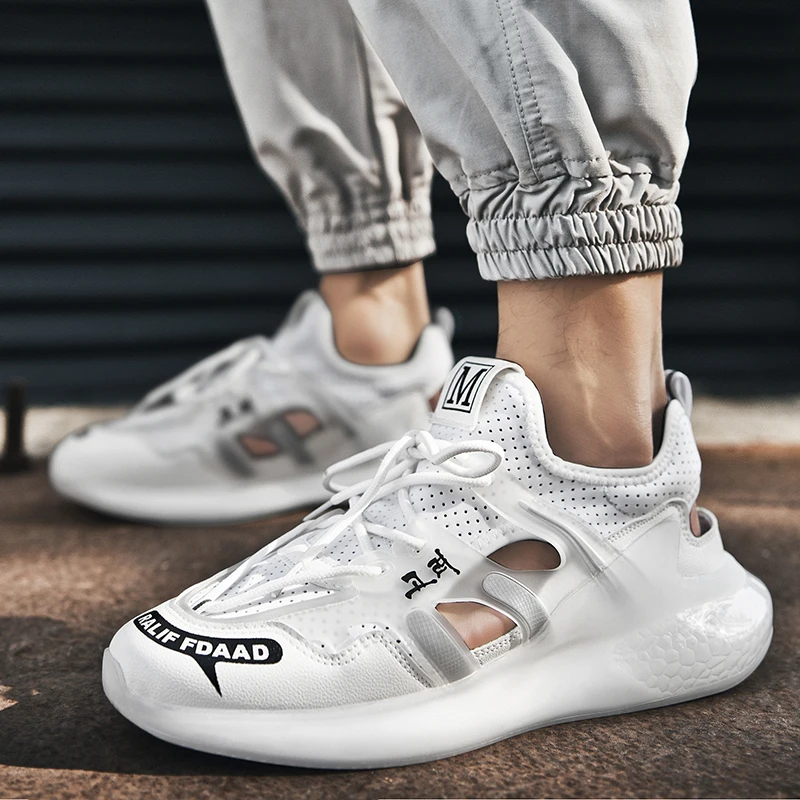 

Mens Sandals Hollow Breathable Beach Sneakers Respirant Shoes Men Outdoor Breathable Anti-slip Casual For Anti Slip Mesh