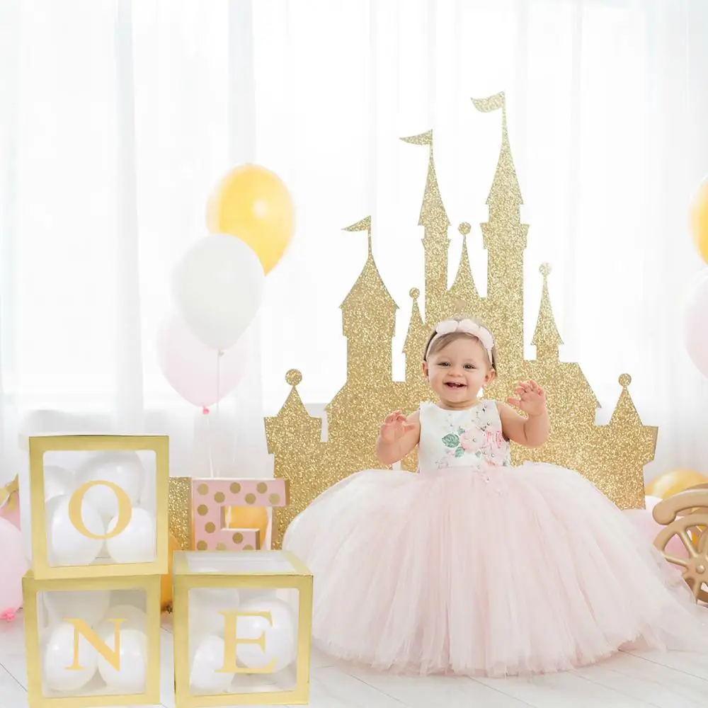 PATIMATE Gold Baby Paperboard Box 1st Birthday Balloon Wedding Ballon Happy Party Decoration Kids Shower Baloon | Дом и сад