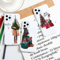 christmas tree girl gift liquid silicone phone case for iphone 13 12 11 pro max xr xs x candy cover for iphone 6 6s 7 8plus case