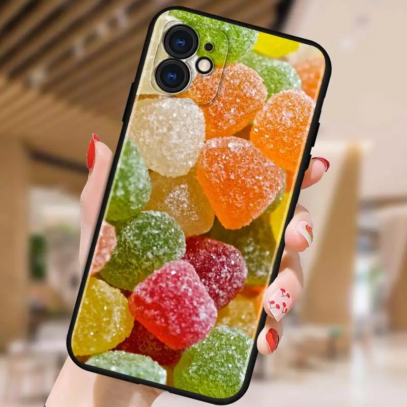 

Color Candy for iPhone 5 5S 6 7 8 X XR XS 11 SE 12 2020 mini Plus Pro MAX TPU Black Soft Cover