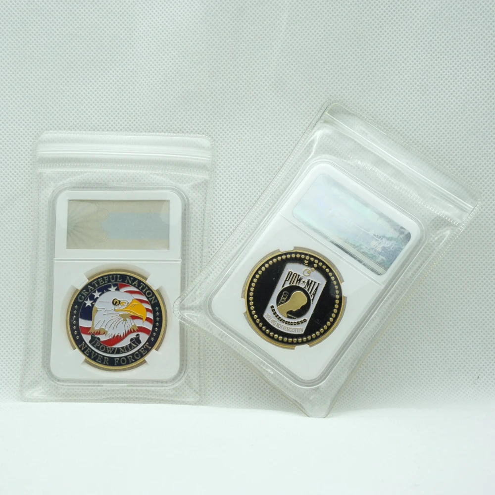 

1PCS US Gold Plated Souvenirs Remember Eagle Challenge America Coin Home Decorations with PCCB Case
