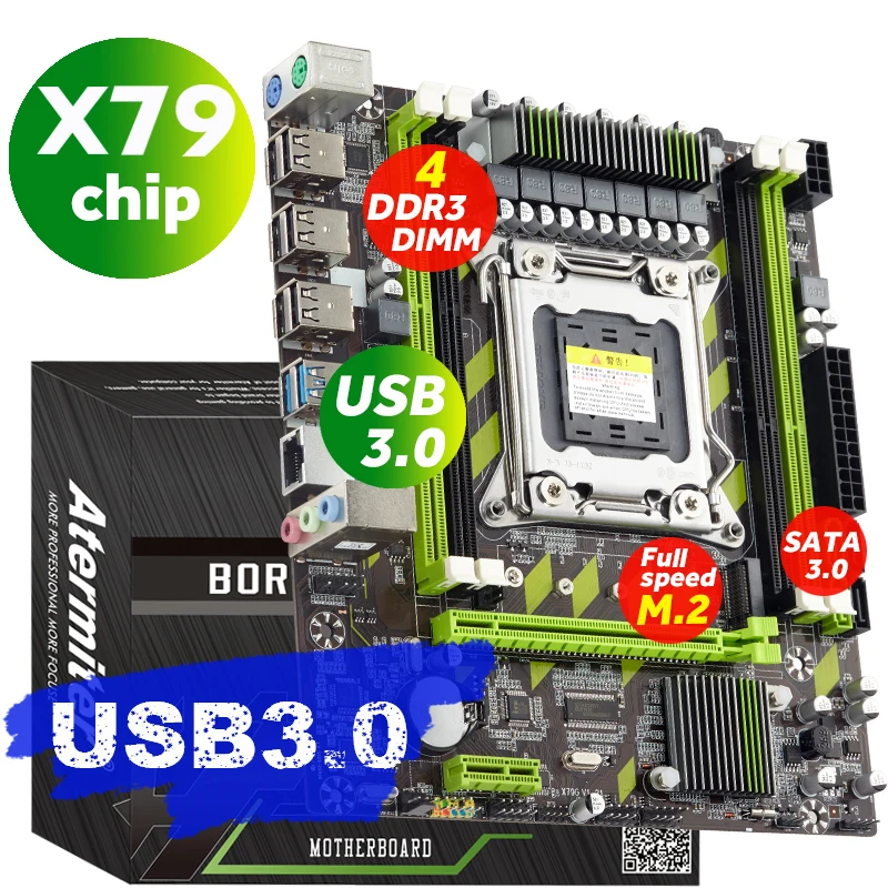 материнские платы Atermiter X79G Материнская плата X79 LGA 2011 USB 3.0 SATA3 REG ECC оперативная