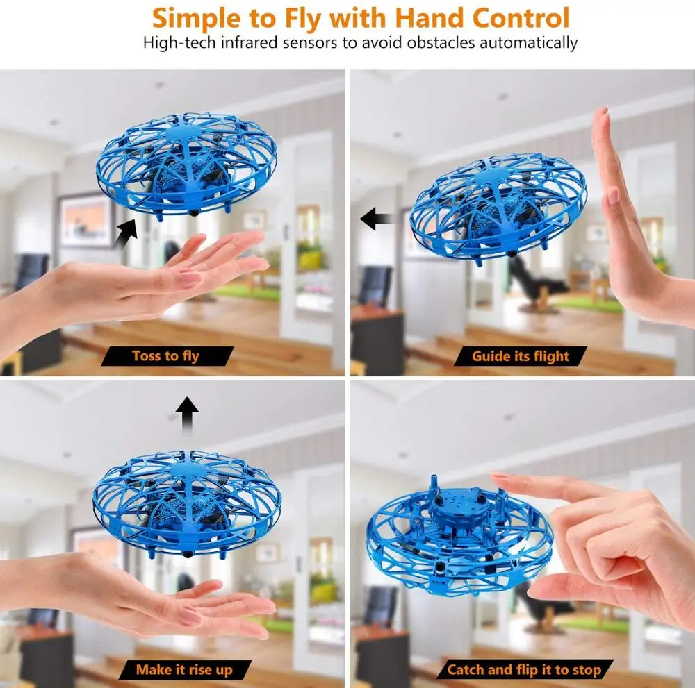 KUONGSHUN анти столкновения ручной НЛО мяч летающий самолет RC игрушки с ручным