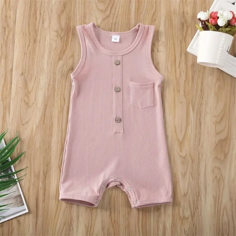 Новый брендовый летний хлопковый комбинезон для новорожденных мальчиков и