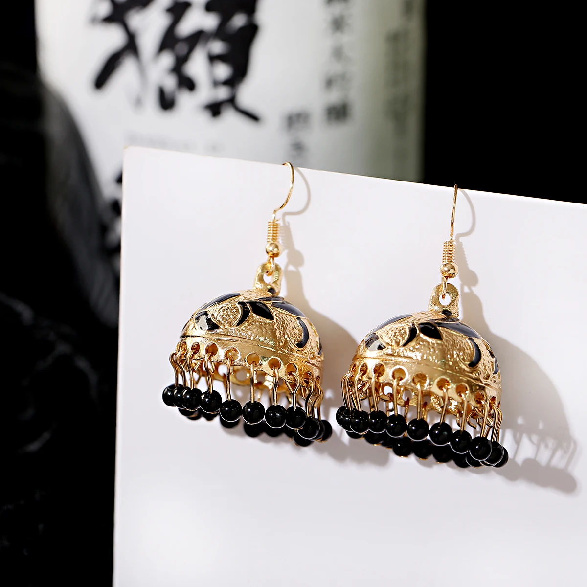 Длинные серьги подвески в этническом ретро стиле из сплава виде птичьей клетки