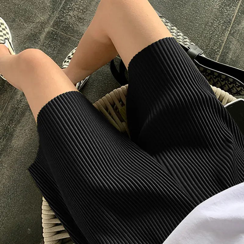 

Sports shorts women's summer high waist new student Korean loose and thin wide leg pants women's loose casual Capris