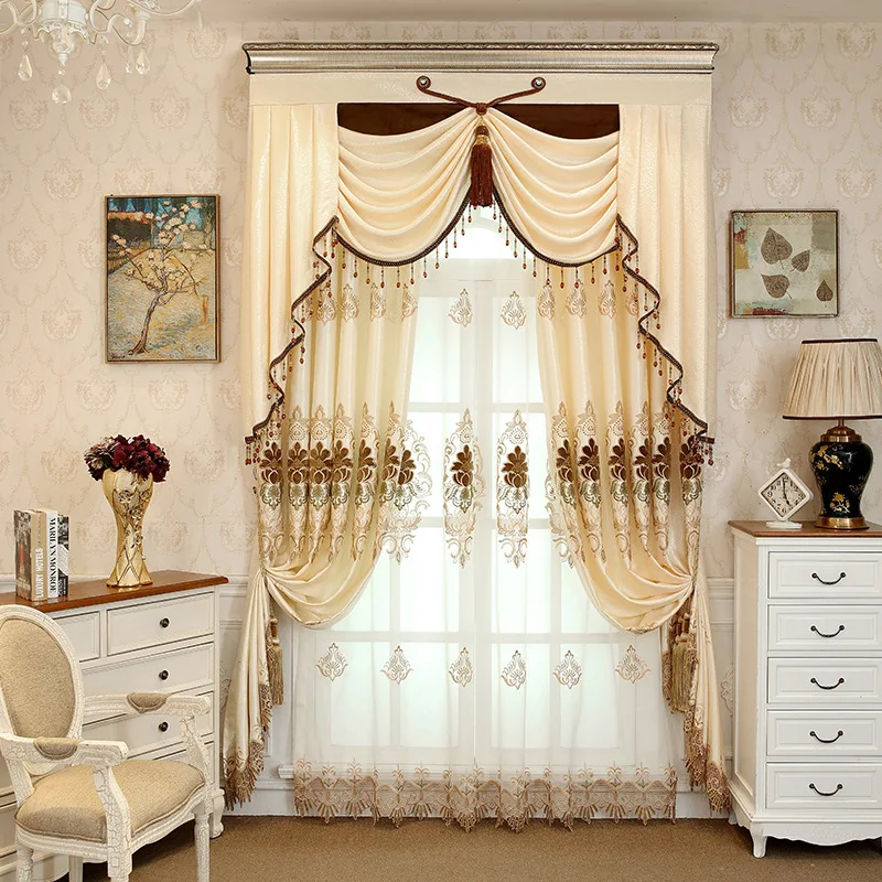 Роскошные европейские занавески для гостиной столовой спальни террасы вышитые