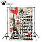 Фотофоны Allenjoy 14 февраля Свадьба День святого Валентина сердце цветок башня Любовь фоны фотосессия ткань