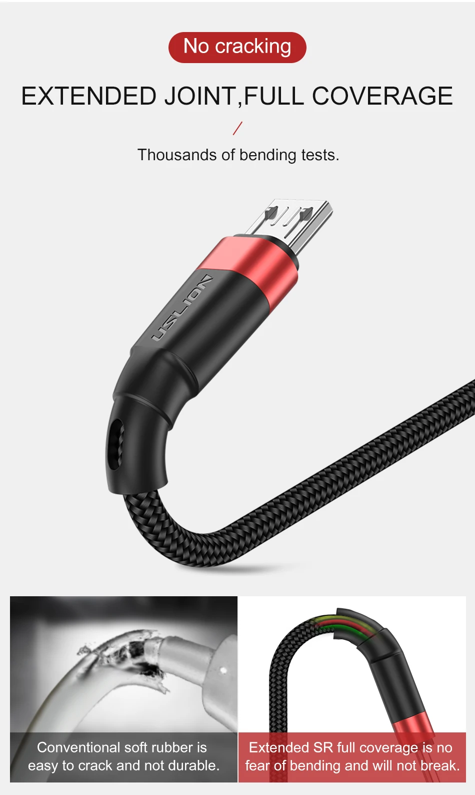 USLION Micro USB кабель 3A Быстрая зарядка USB кабель для передачи данных для samsung Xiaomi Redmi Note 4 5 Android Microusb Быстрая зарядка 3 м 2 м