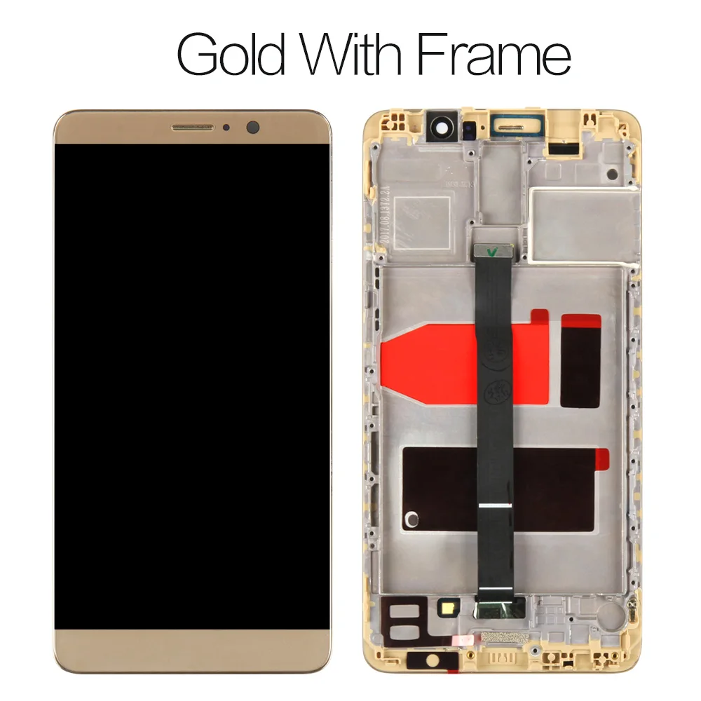 gold with Frame Для 5,9 дюймов, HUAWEI mate 9, ЖК-дисплей, сенсорный экран, дигитайзер, стекло, датчик для HUAWEI mate 9, MHA-L29, ЖК-дисплей в сборе, 1920x1080 - Цвет: gold with Frame