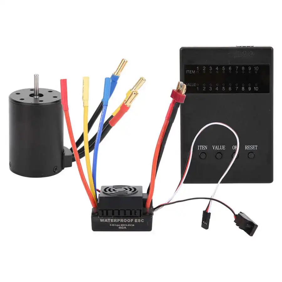 1/10 RC автомобильный водонепроницаемый бесщеточный мотор теплоотвод программная