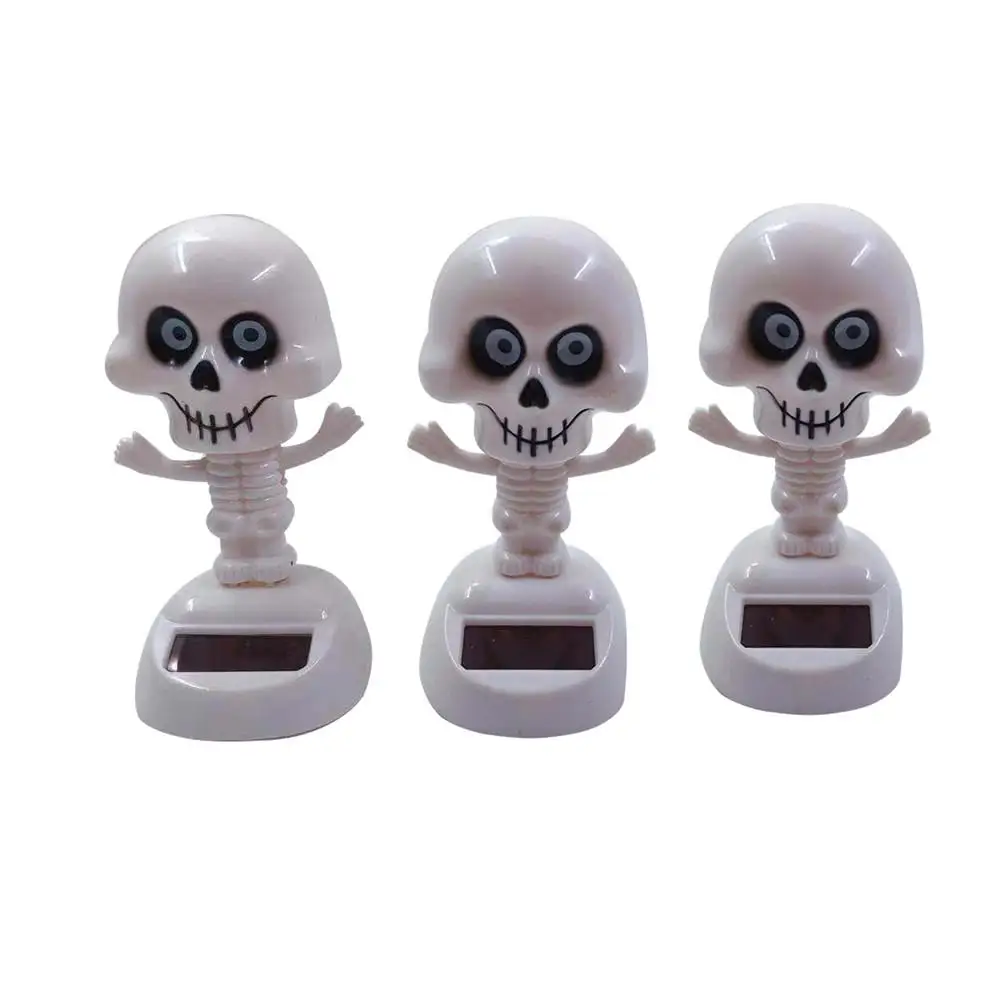 Автомобильная кукла на солнечной батарейке для Хэллоуина Череп солнечный свет
