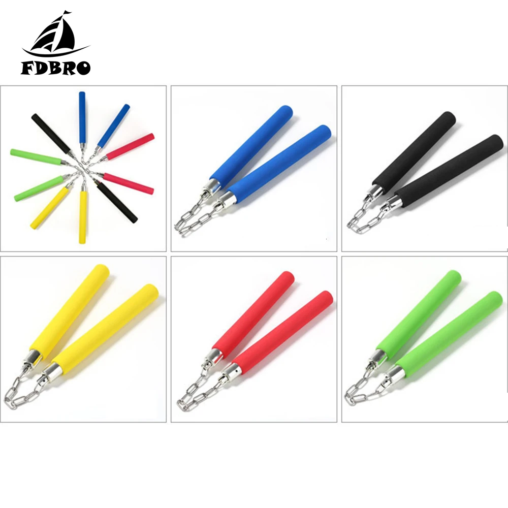 FDBRO 1 шт. безопасный фитнес Nunchakus красный/синий/черный/зеленый горячий боевое