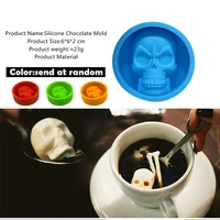 3d skull ice cube tray silicone mold creative ice maker pudding chocolate jelly mold sugarcraft mold decorating tool 662c