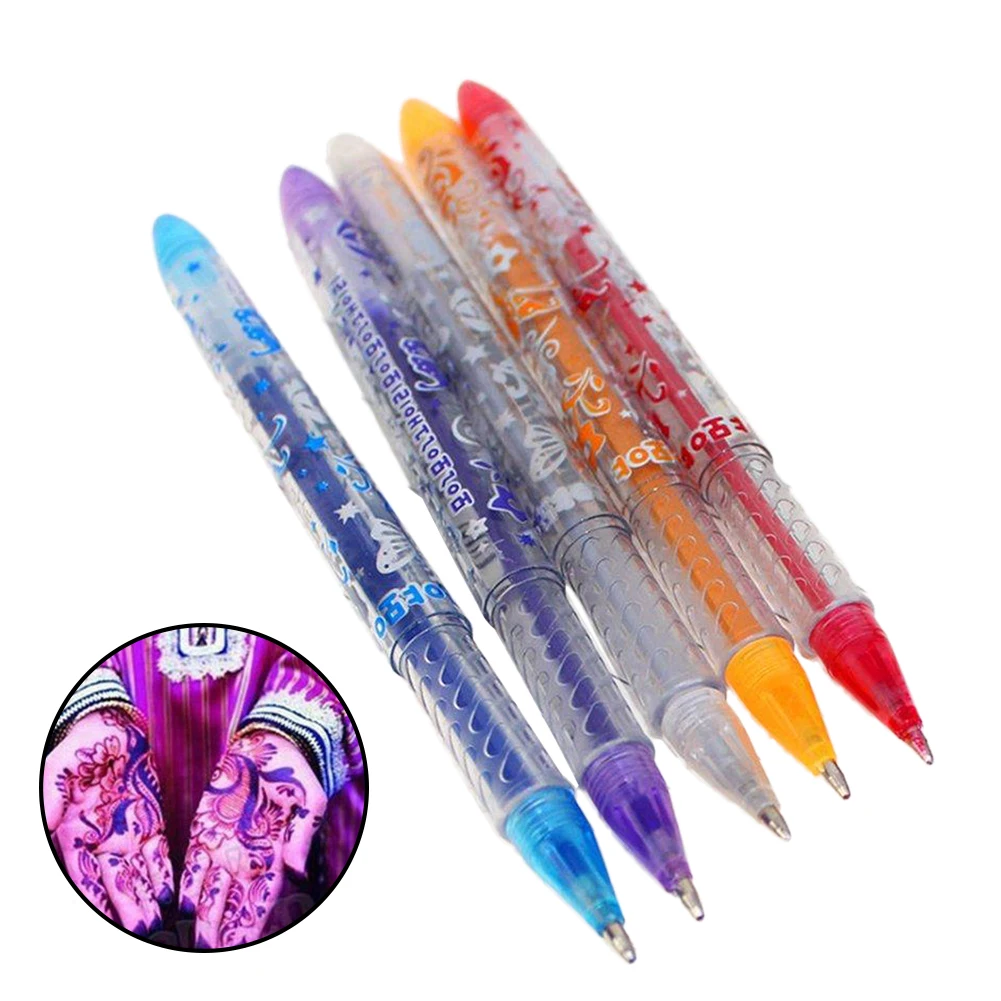 Детские блестящие гелевые ручки для татуировок набор трафаретов детские