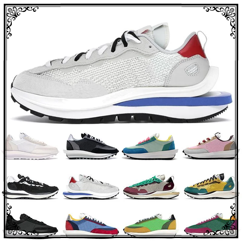 2021 новейшие Вафельные Мужские Женские кроссовки для бега черные белые