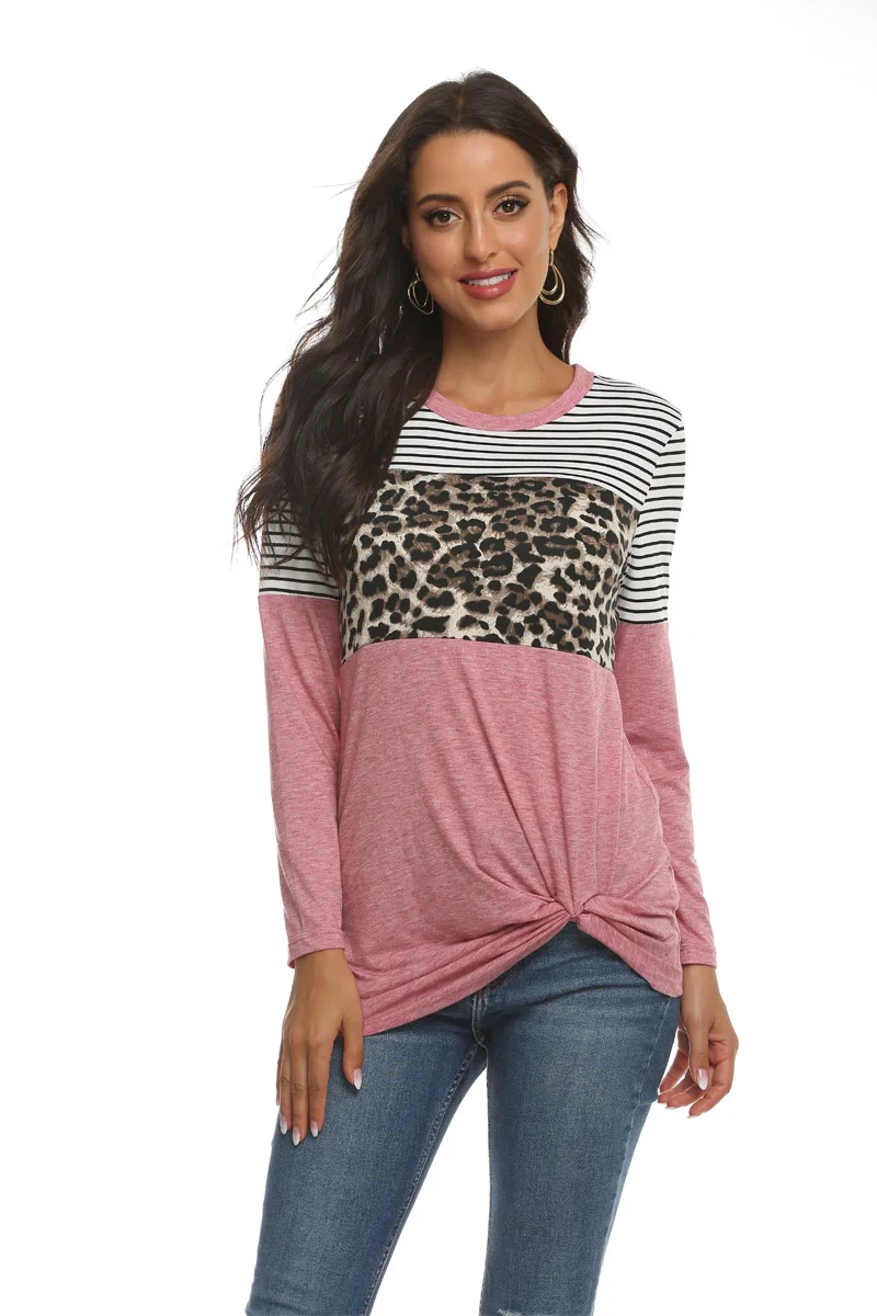 

Leopard Printed Raglan Sleeve Sweatshirt Women Vintage Hoodies Women Cord Poleron Button Sexy Contrast Color Hoodie Street Style