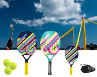 top professional carbon beach tennis paddle racket soft eva face pickleball raqueta with bag for adult tennis racquet equipment