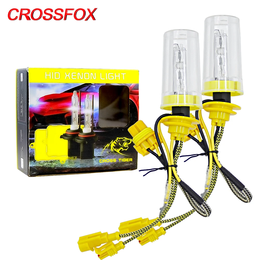 CROSSFOX 55 Вт AC H4 HID Xenon H7 H1 H11 лампы 9005 HB3 светильник 9006 HB4 Автомобильная Лампа 6000K 12V Bi
