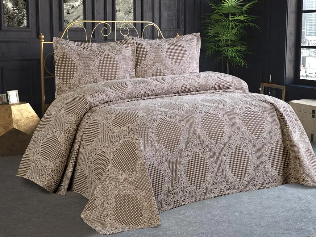 

Sapphire Jacquard Chenille Bed Cover Cappucino
