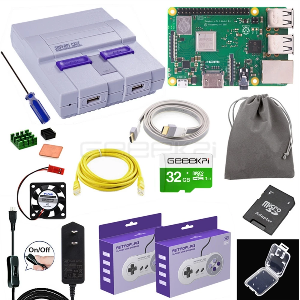GeeekPi Retroflag чехол SUPERPi-U NESPi чехол с дополнительным игровым контроллером сумка для переноски для Raspberry Pi - Цвет: CASE RPI 2 Control