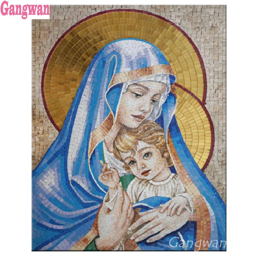 5D алмазная картина сделай сам Алмазная мозаика Наша леди Дева Мария Иисус