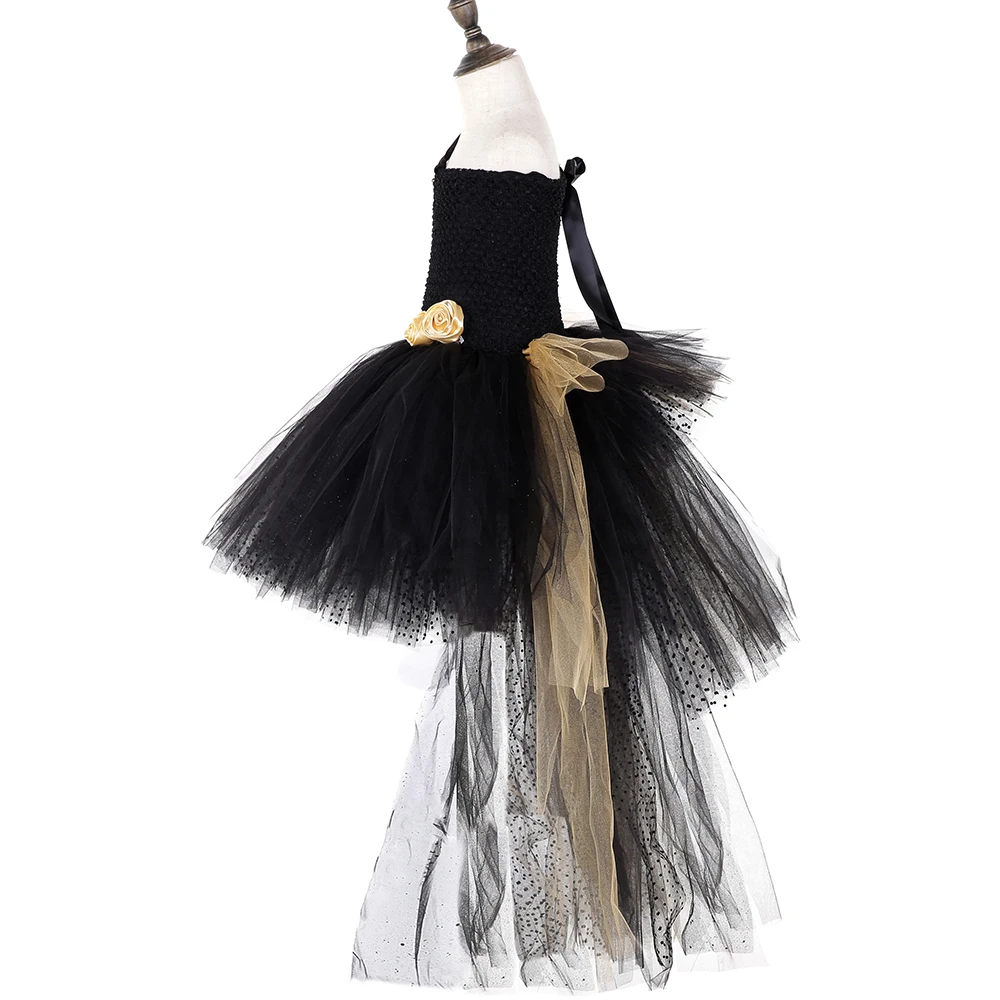 Детское платье-пачка со шлейфом с цветами | Детская одежда и обувь