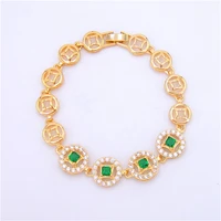 square cut brillant zircon women bracelet wrist chain yellow gold filled femal pretty jewelry gift
