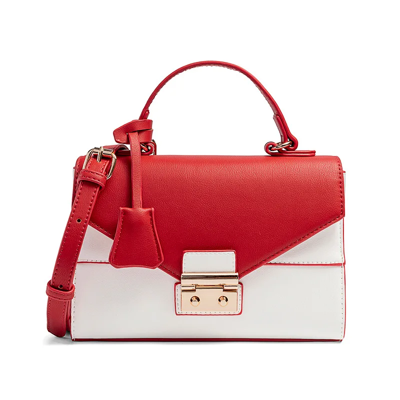 Контрастных Цвет сумка через плечо женская минималистическая Сумочка Изящные