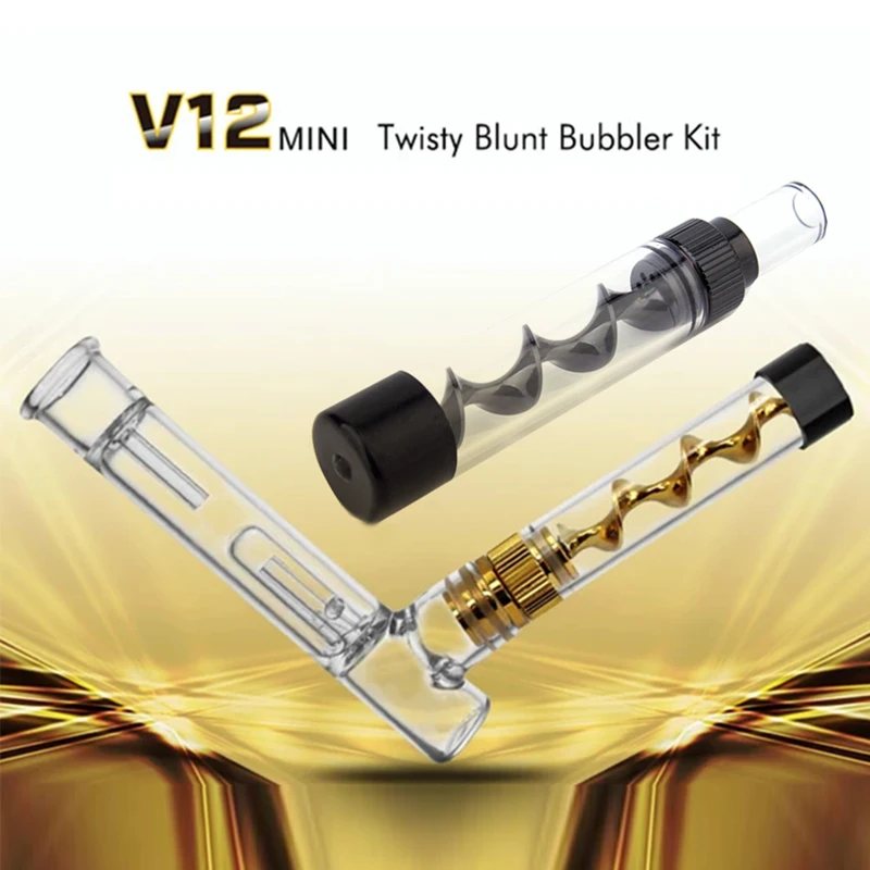 

Оригинальная стеклянная мини-трубка V12 с фильтром, травяная трубка, извивающееся стекло, трубки для курения табака, портативная мини-зажига...