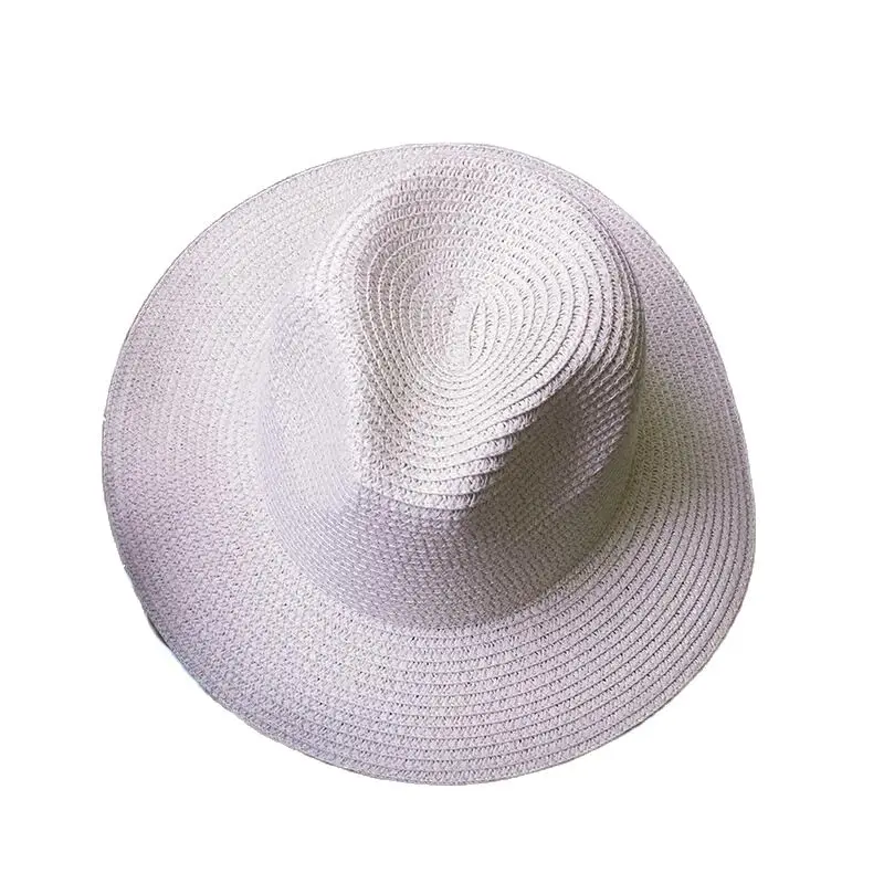 Соломенная шляпа с широкими полями для мужчин и женщин однотонная пляжная Панама
