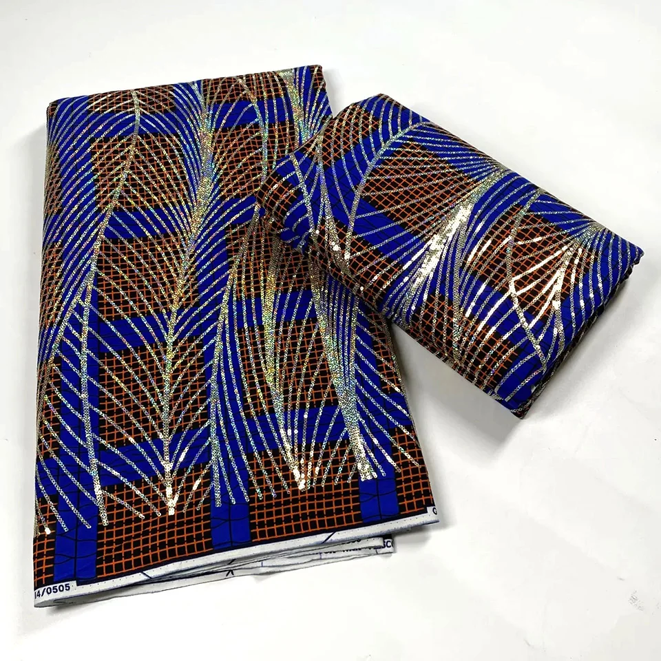

Latest Sequins African Fabrics 100% Cotton Batiki Wax Prints Kitenge/Pagnes/Kikwembe Embroidered Sequins DFL-4