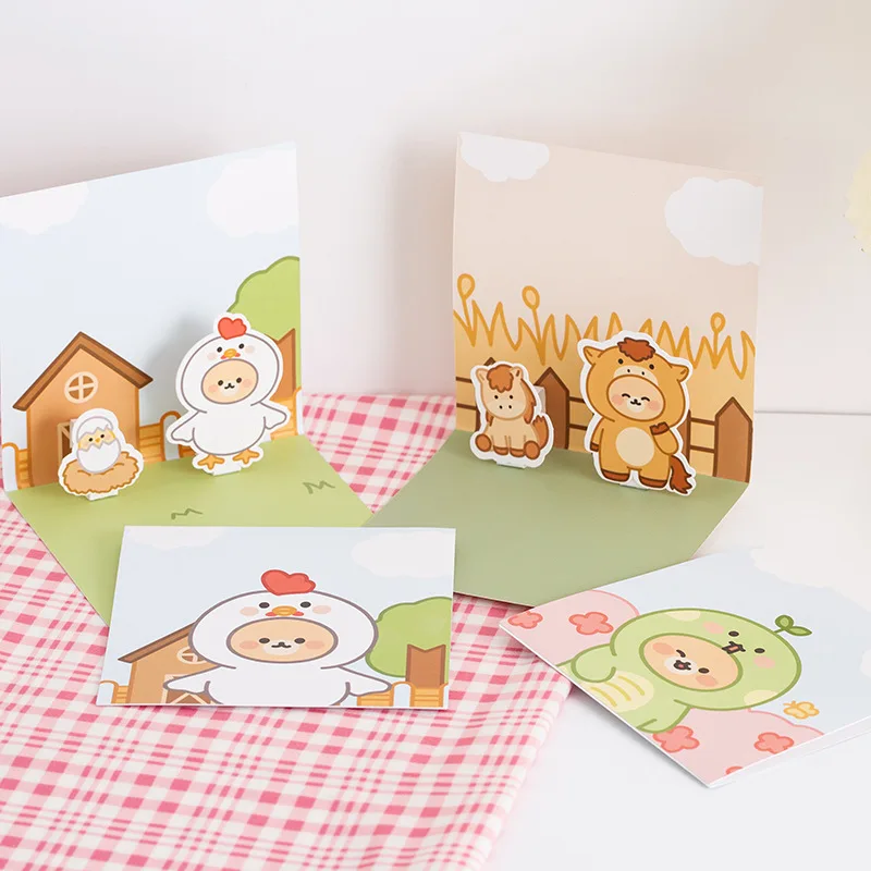 

Christmas Greeting Card Birthday Three-dimensional Animal Simple Ins Couple Gift Cartoon Animal Card Greeting Card