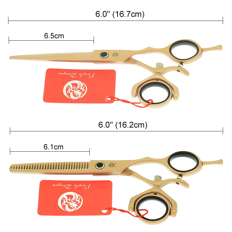 

Purple Dragon 6 inch High Quality Hair Cutting Thinning Scissors Barber Shears Japanese Salon Hairdressing Haircut Tool A0122B