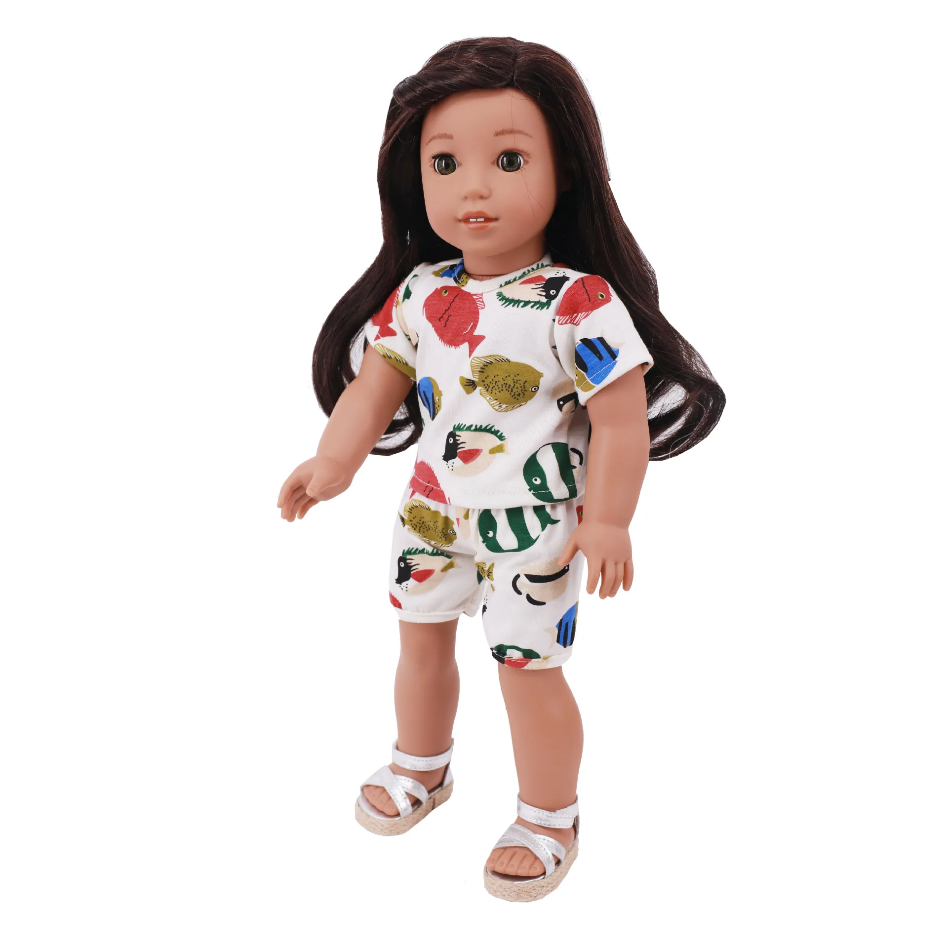 Подводный мир летние короткие костюмы для 18-дюймовых американских девочек и 43 см