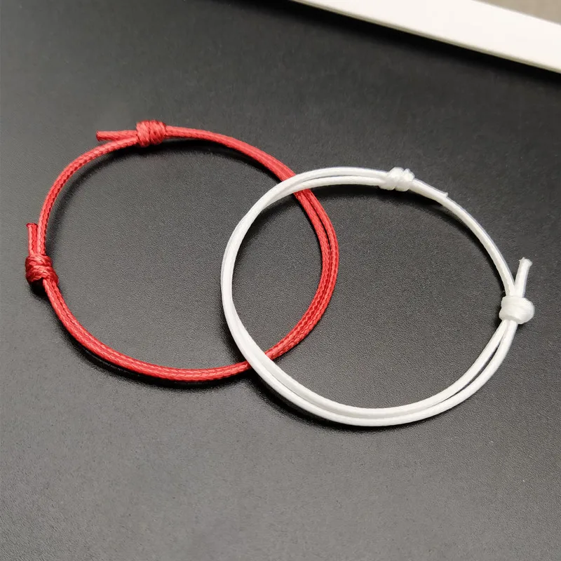Новые простые браслеты на удачу для женщин и мужчин Регулируемая Веревка ручной