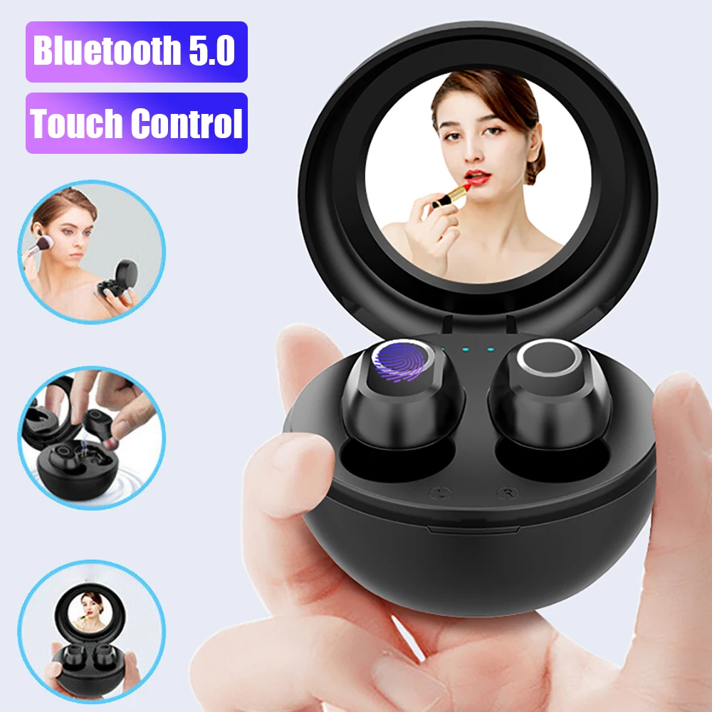 2020 новые беспроводные наушники TWS Bluetooth 5 0 6D HIFI спортивные для бега с зеркалом