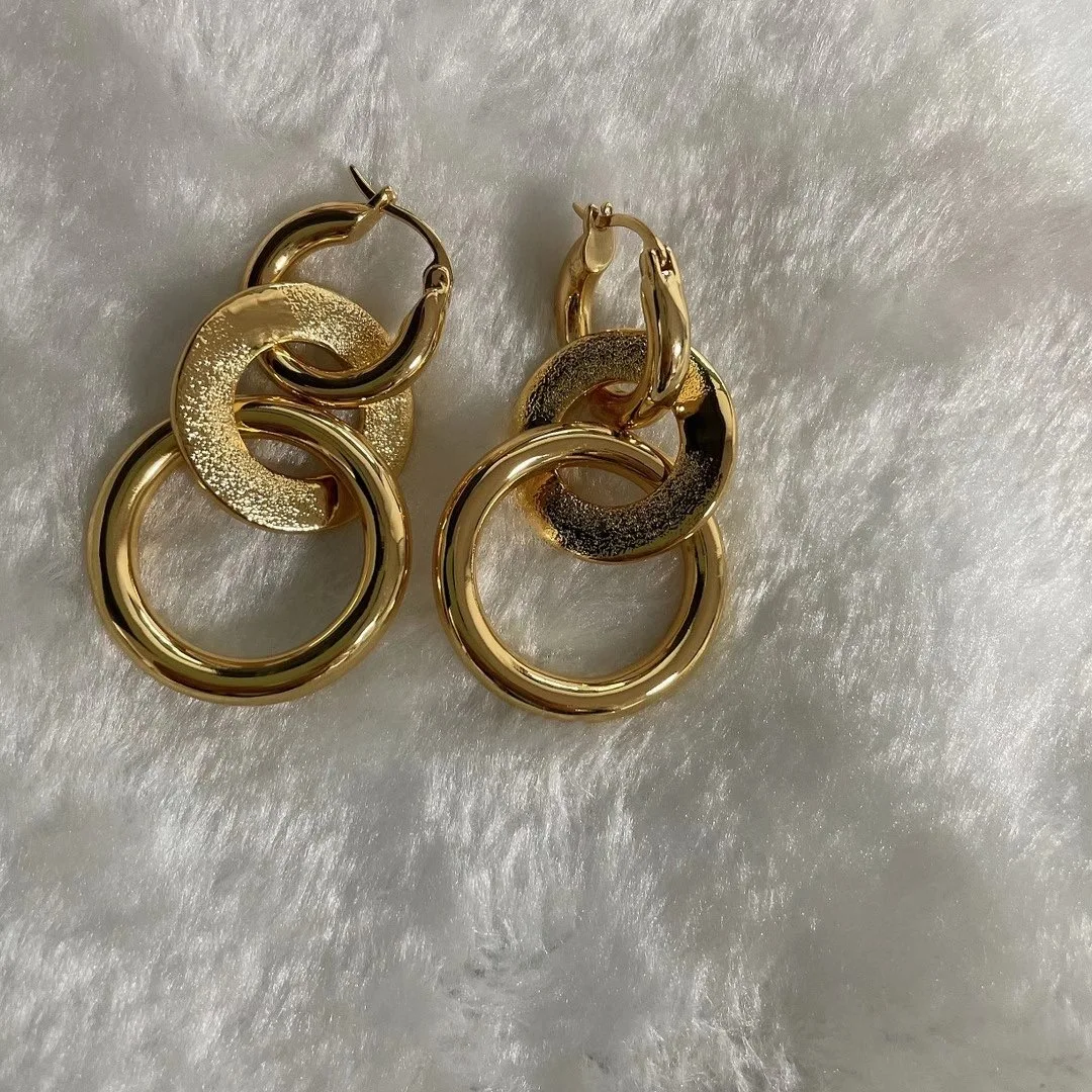 

2020 нить уникальные золотые Укладка кольцо витой обручи петли металла Слои классические винтажные Подвесные серьги под старину модная серь...