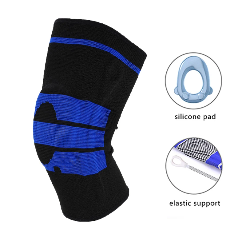 1 PC Silicone Knee support Brace Patella Protector Basketball Running Compression Sleeve Support Sports Kneepads bicycle | Красота и